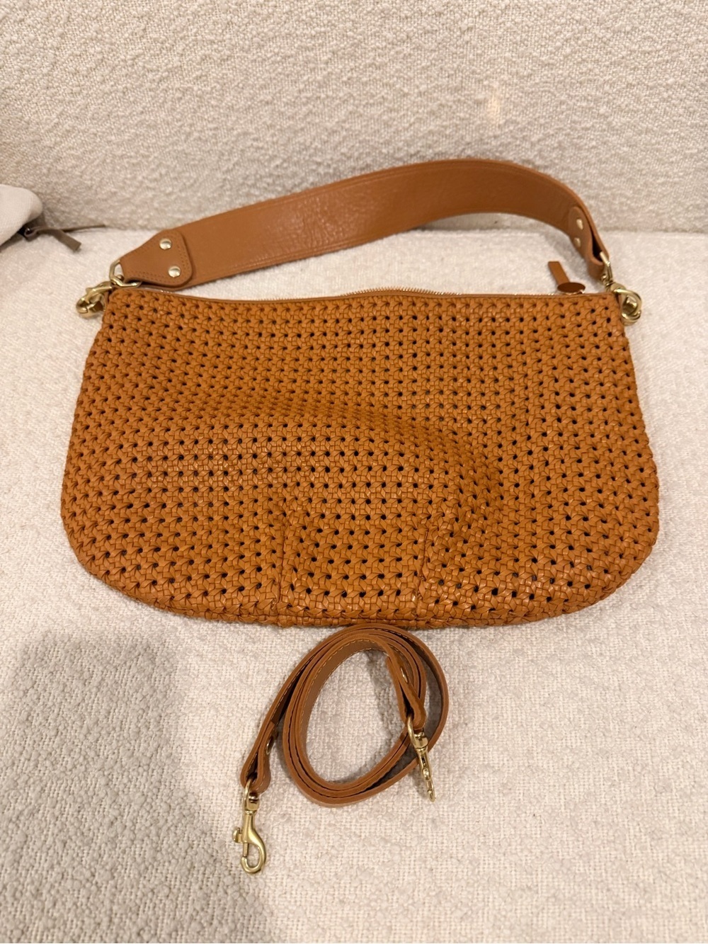 Clare V - Tan Woven Moyen Messenger Bag - OS